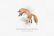Snow stories - watercolor collection, an Animal Illustration by long summer (Thumbnail 5 of 17)