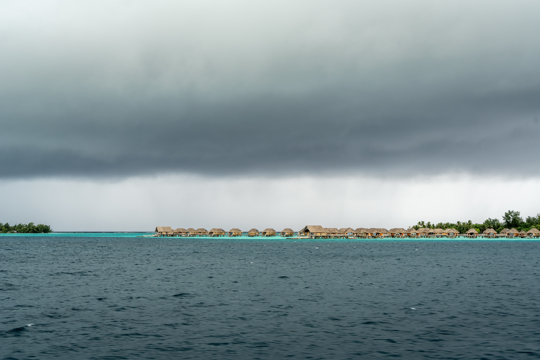 Luxury Bungalows on Motus Around Bora Bora Island, French Polyne, a ...