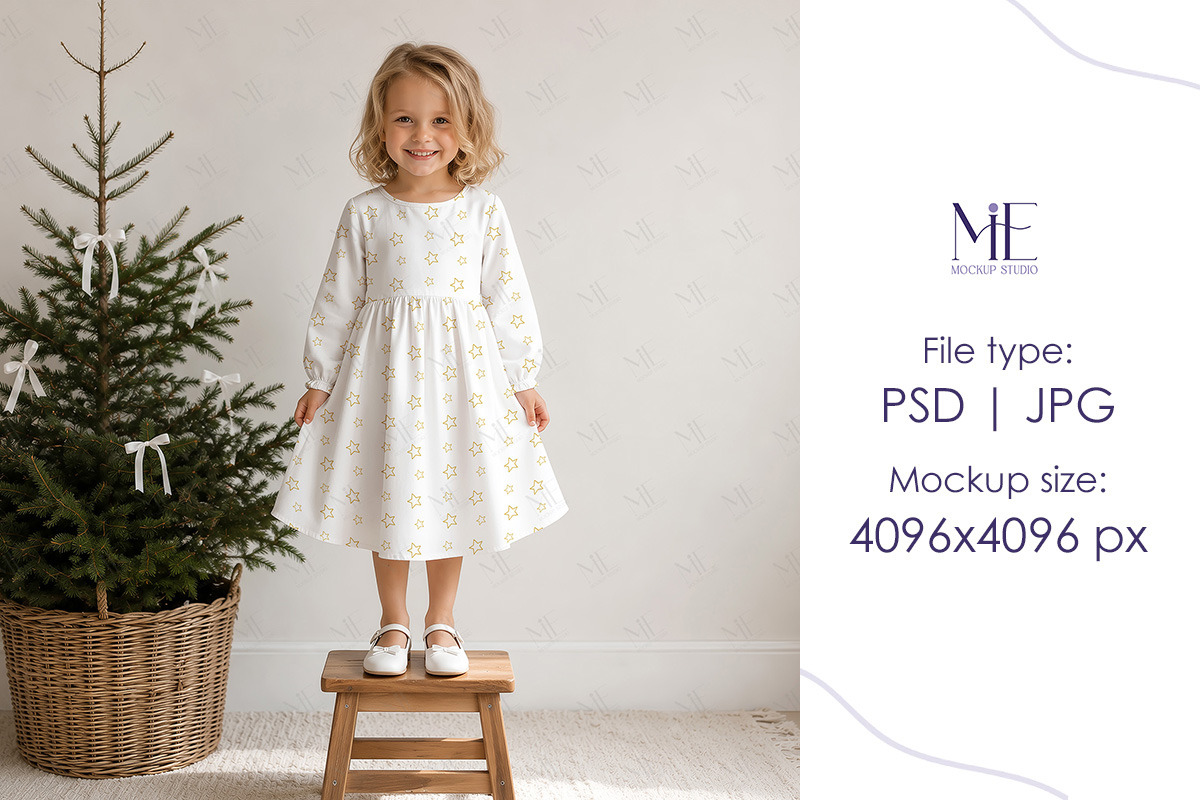 Christmas Dress Mockup Clothing PSD, a Shirt Mockup by Mie Mockup Studio (Photo 4 of 6)