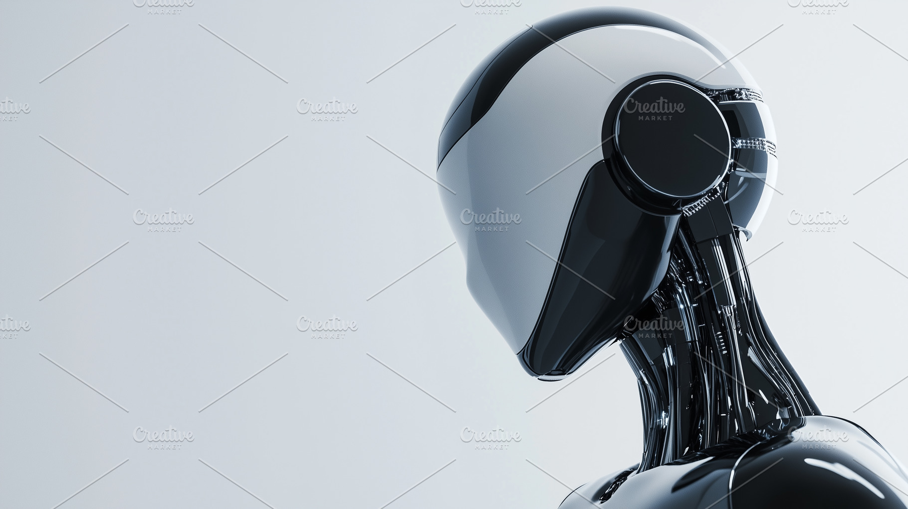 Side view on futuristic ai humanoid, a Technology Photo by MistyDay