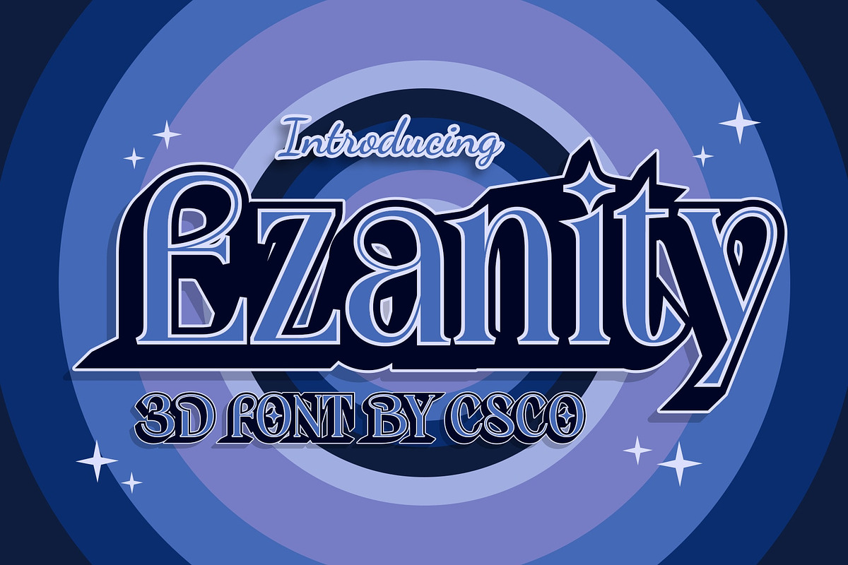 Ezanity 3D, a Serif Font by Craft Supply Co. (Photo 1 of 8)