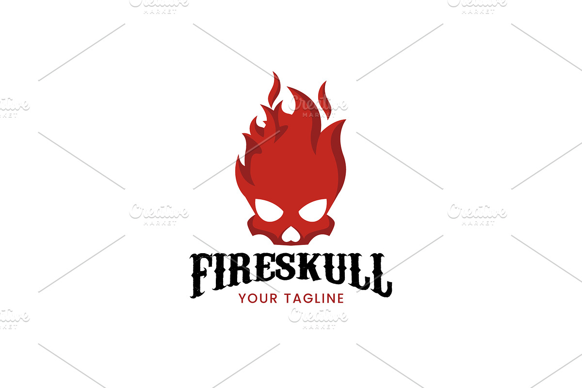 Skull fire logo icon illustration, a Branding & Logo Template by Dyn Studio