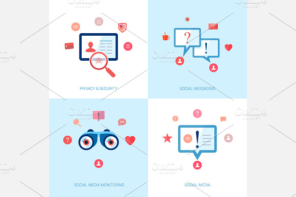 Set of modern flat design icons preview 2