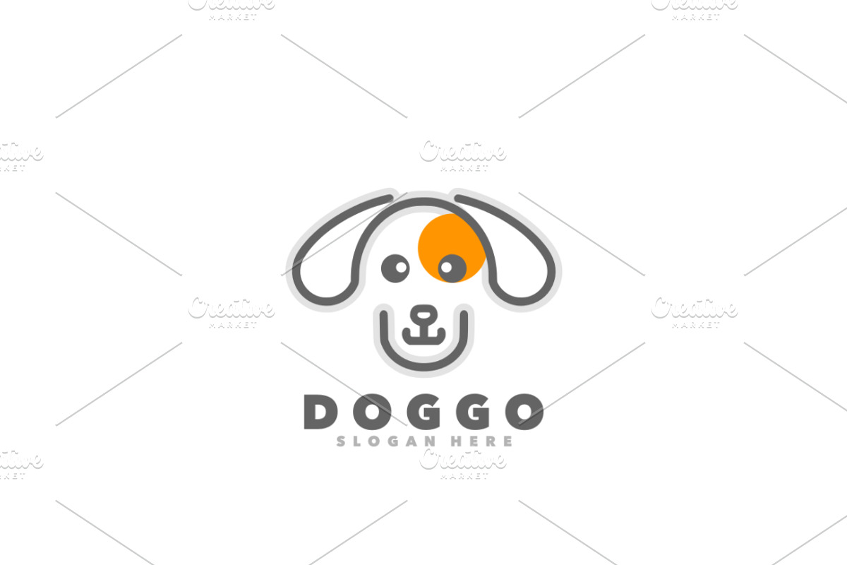 Dog head outline logo template, a Templates & Theme by Bayuktx