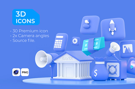 3D Icons | C4D file & PNG, an Icon by Grid