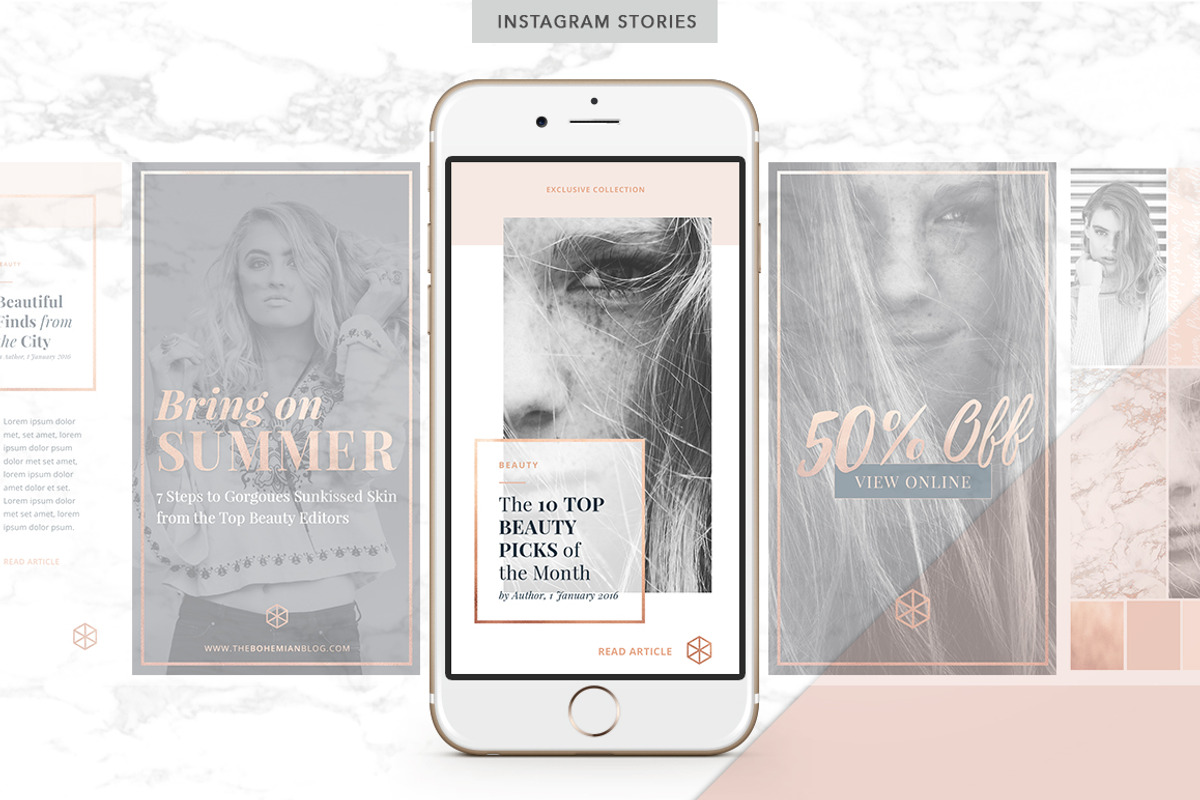 ROSE GOLD | Social Media Pack, a Social Media Template by Marigold Studios (Photo 6 of 13)
