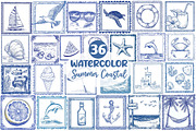 Summer Coastal Sublimation Clipart, an Illustration by Dream Creation (Thumbnail 1 of 7)