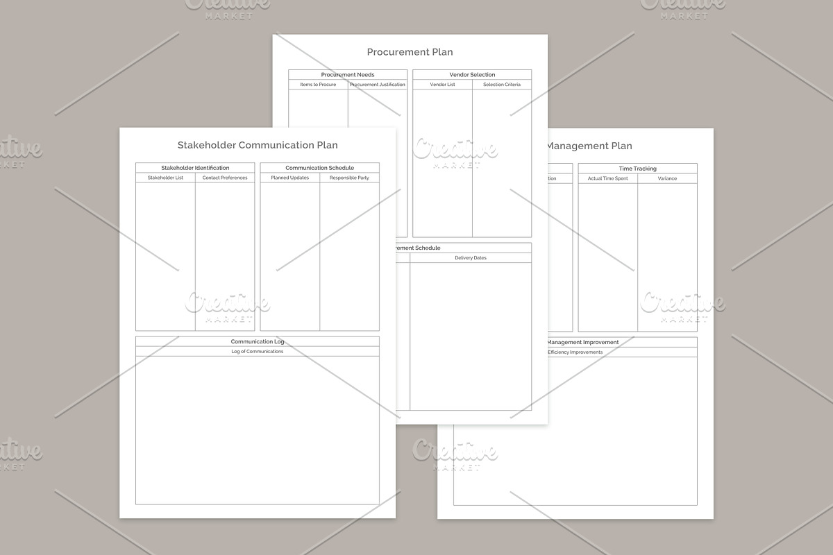 Project Planner Pages Set V-13, a Stationery Template by shahsoft (Photo 3 of 3)