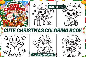 BOLD EASY CUTE CHRISTMAS COLORING