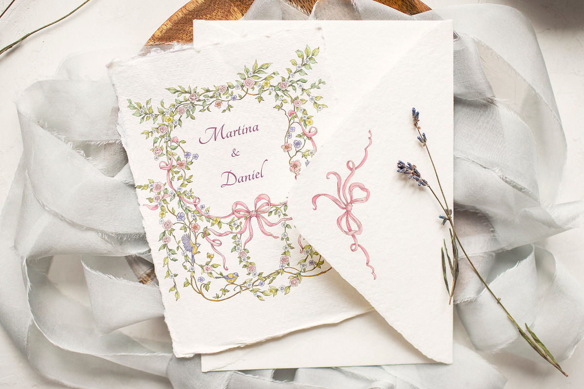 Vintage Garden Png clipart with bows, a Decorative Illustration by Ekaproeka (Photo 2 of 8)