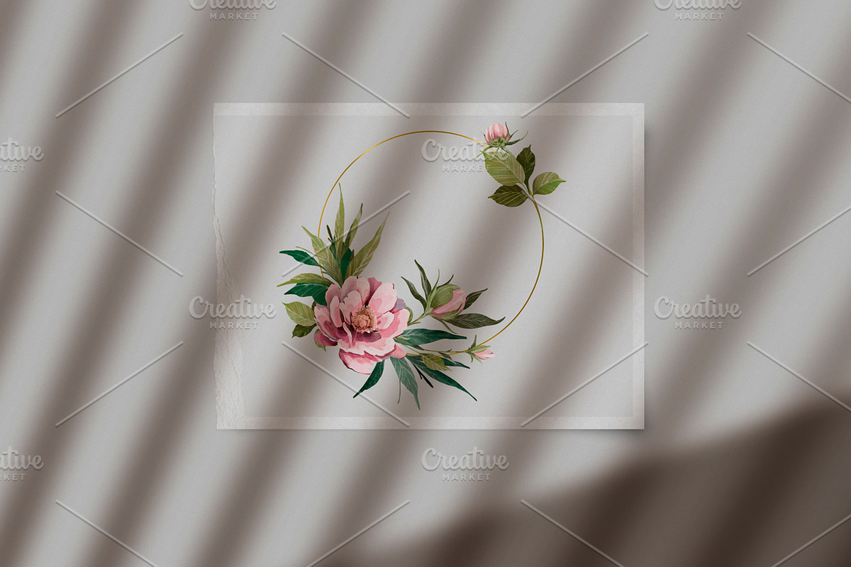 Watercolor Peonies Wreath Clipart, a Decorative Illustration by NKTKNS (Photo 4 of 4)