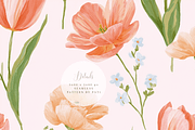 Peach Tulip Floral Seamless Pattern, a Pattern Graphic by Pati Charm Studio (Thumbnail 6 of 8)