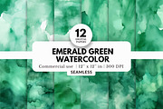 12 Emerald Green Watercolor Patterns, a Pattern Graphic by NorthWindPixels (Thumbnail 1 of 4)
