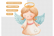 Watercolor Whimsical Angels Clipart, an Illustration by TatiMockup (Thumbnail 4 of 4)