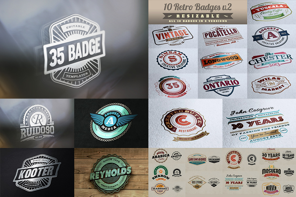 70 Logo / Badge / Insignia Templates, a Branding & Logo Template by Cruzine (Photo 2 of 5)