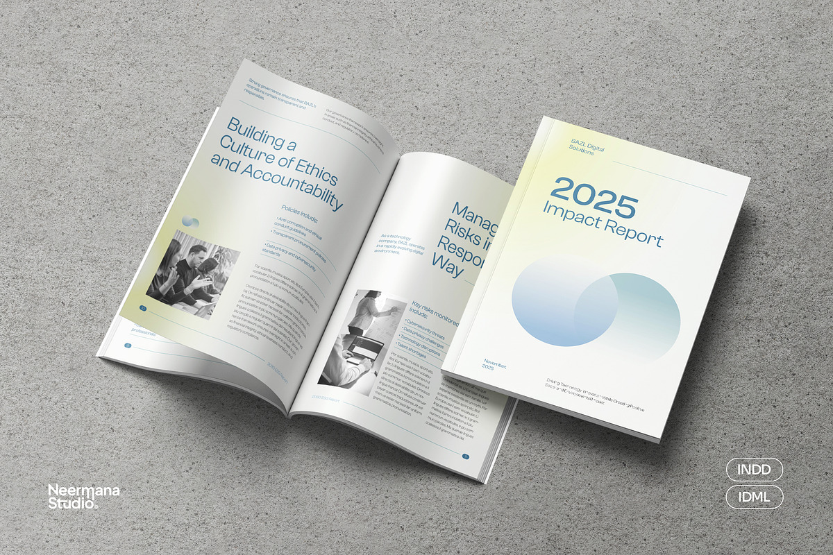 Minimal Gradient ESG Impact Report, a Brochure Template by Neermana (Photo 1 of 11)