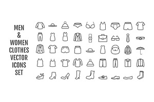 44 Vector Men & Women Clothes Icons