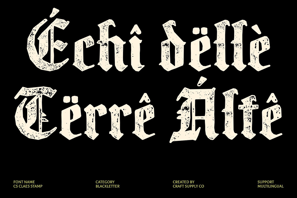 CS Claes Stamp, a Blackletter Font by Craft Supply Co. (Photo 7 of 8)