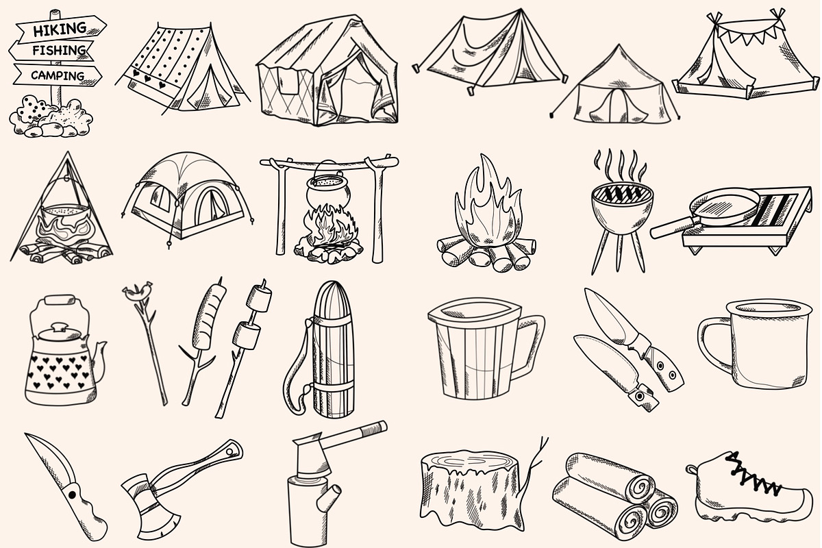 Camping Digital Stamps, a Graphic by Favorites_Art (Photo 13 of 16)