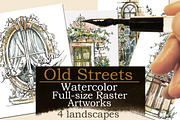 Watercolor cityscapes., a Texture Illustration by Penndpaper (Thumbnail 1 of 3)
