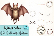 Bat Silhouette Pattern Clipart, an Illustration by CrexoraLab (Thumbnail 1 of 5)