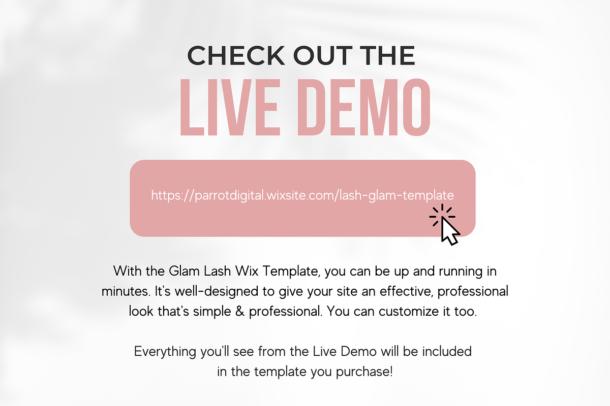 Lashes Website Template for Wix, a Landing Page Template by Parrot Designs (Photo 3 of 4)
