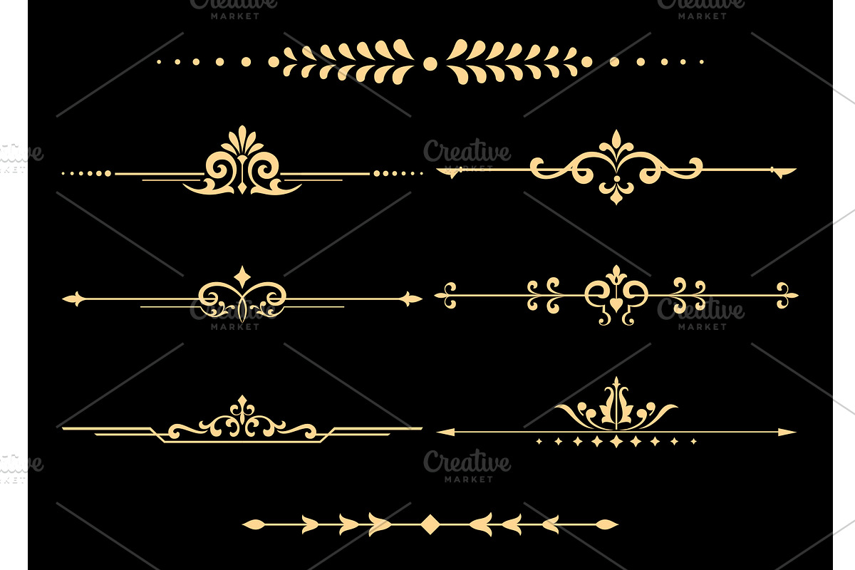Vintage set of decorative elements, a Decorative Illustration by RODINA (Photo 1 of 3)