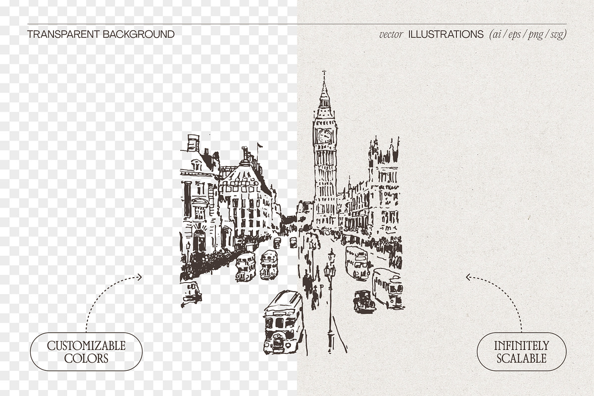London Street Scene Sketches, a Work Illustration by TheMountBirdStudio (Photo 2 of 6)