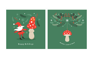 Christmas Gnome And Mushroom