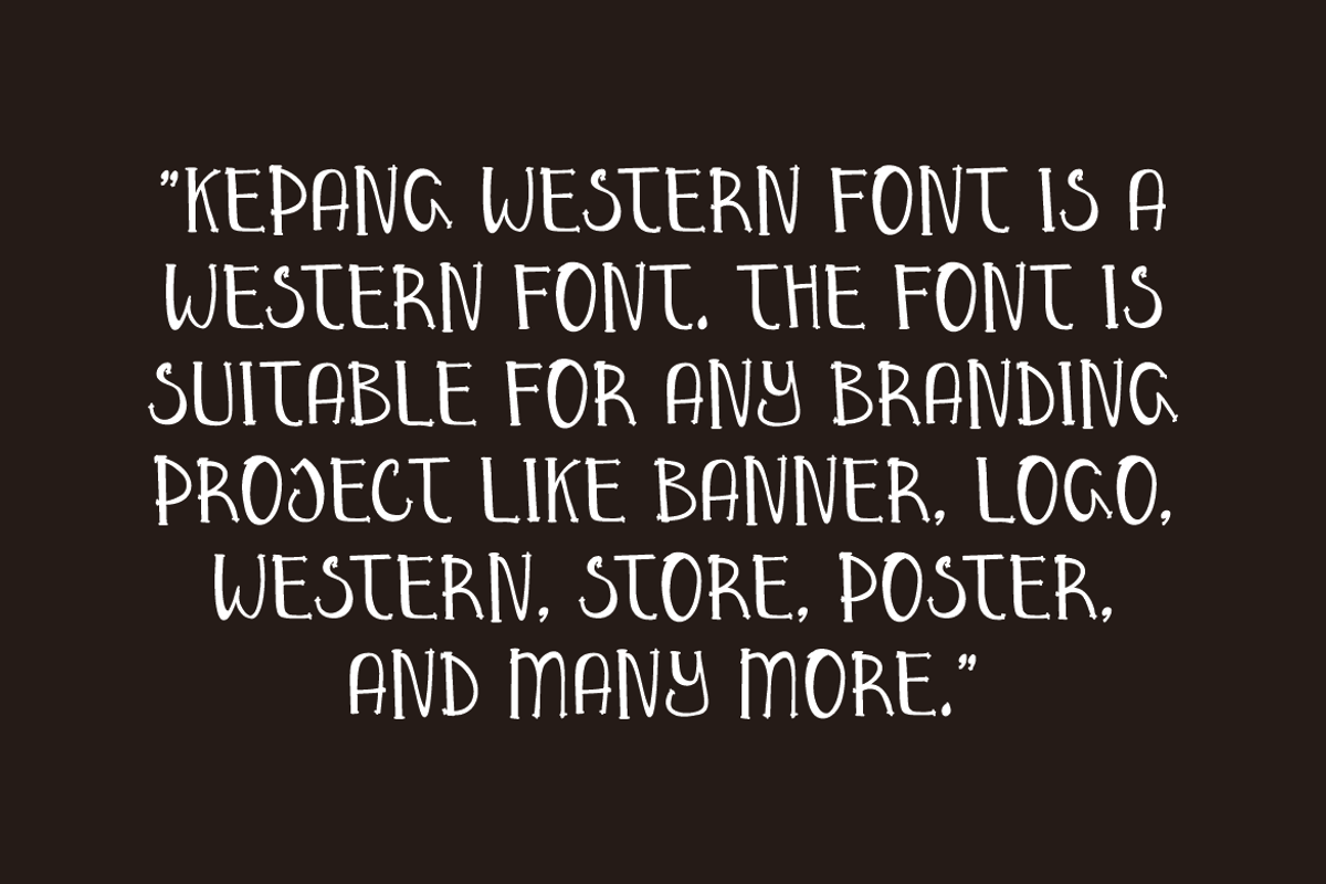 Kepang Western Font, a Serif Font by Iqsiart Studio (Photo 4 of 7)