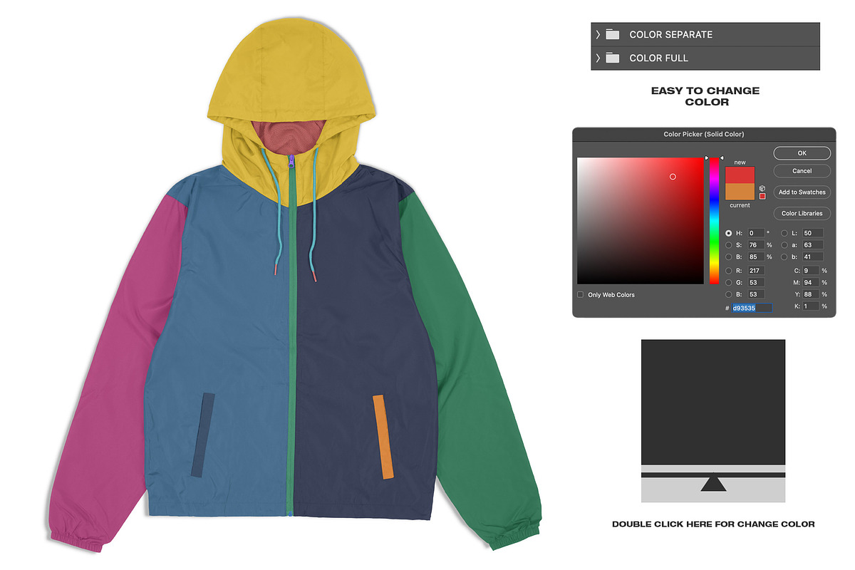 Windbreaker Zipper - Mockup, a Hoody Mockup by DaldSgh (Photo 11 of 13)