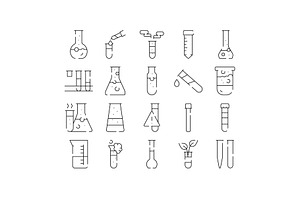 Laboratory glassware outline icons, an Object Graphic by pikepicture
