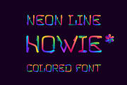 Howie neon line multicolored font, a Symbol Font by kaer_shop (Thumbnail 1 of 7)