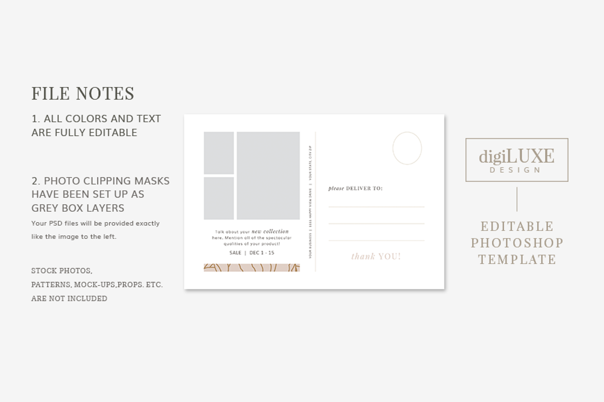 Feminine Postcard Set, a Card Template by Digiluxe (Photo 2 of 5)