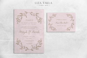 Rose X Gold Wedding Invitation