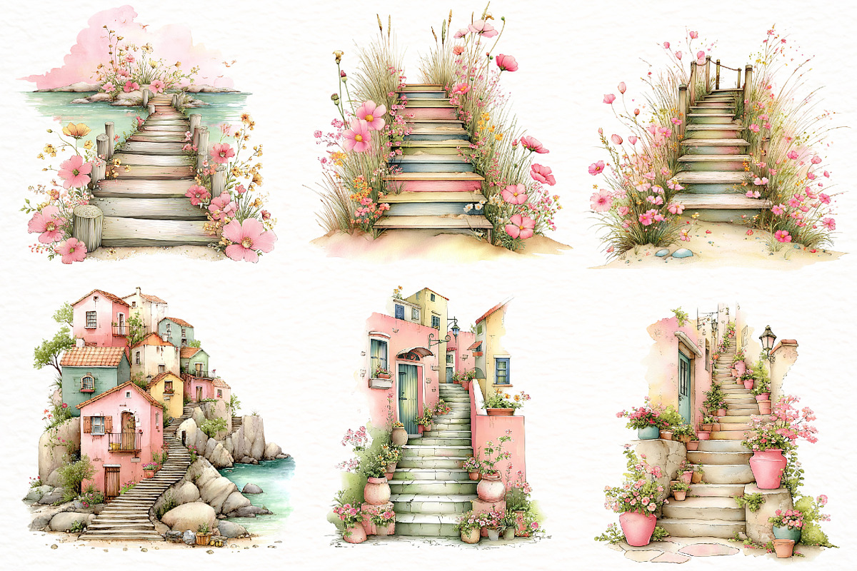 whimsical summer pathway Clipart, an Illustration by Designworld (Photo 5 of 8)