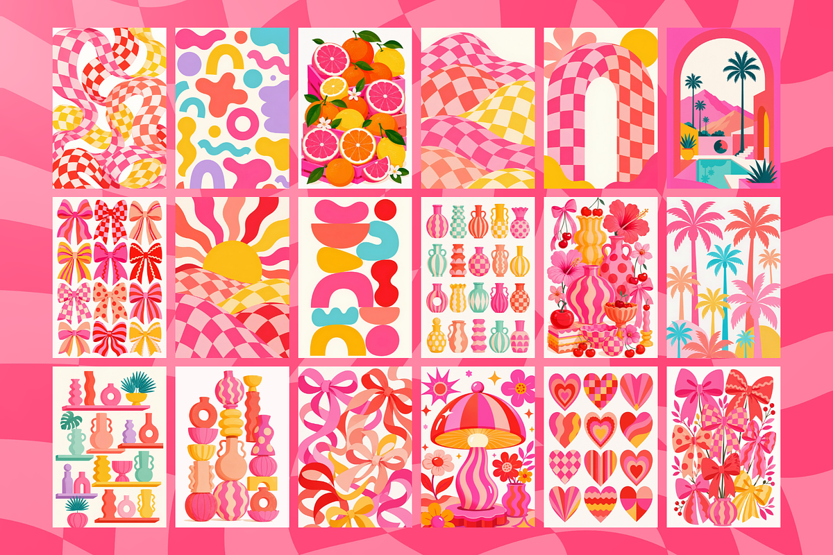 100 Retro Pink Girly Wall Art Prints, a Decorative Illustration by Matisse Studio (Photo 10 of 10)