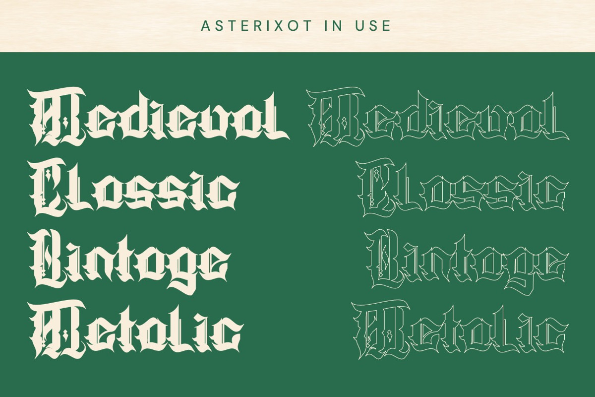 Asterixot - Modern Blackletter Font, a Blackletter Font by Dhabee (Photo 6 of 17)