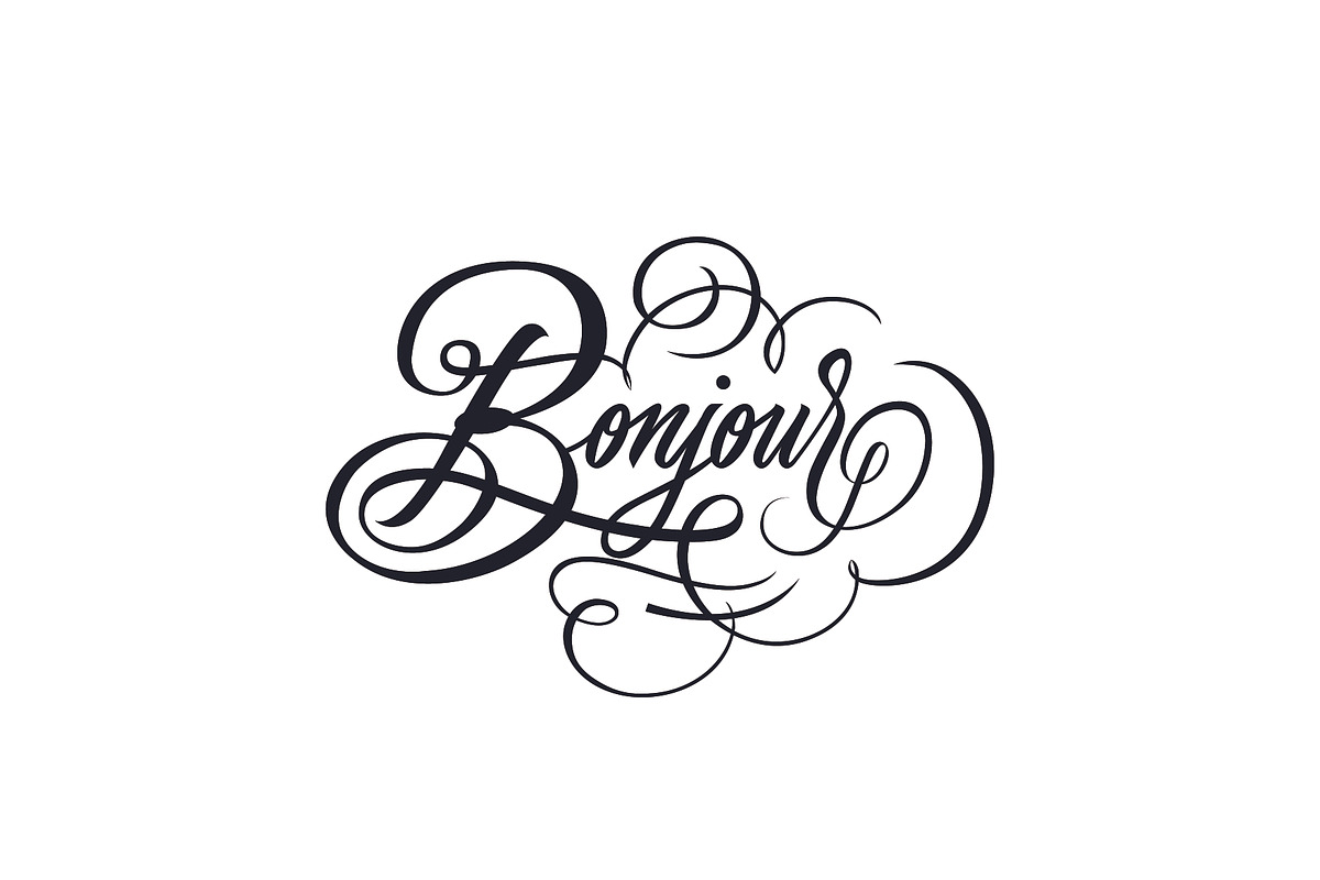 Bonjour - Vector calligraphy, a Graphic by Guillaume Laserson