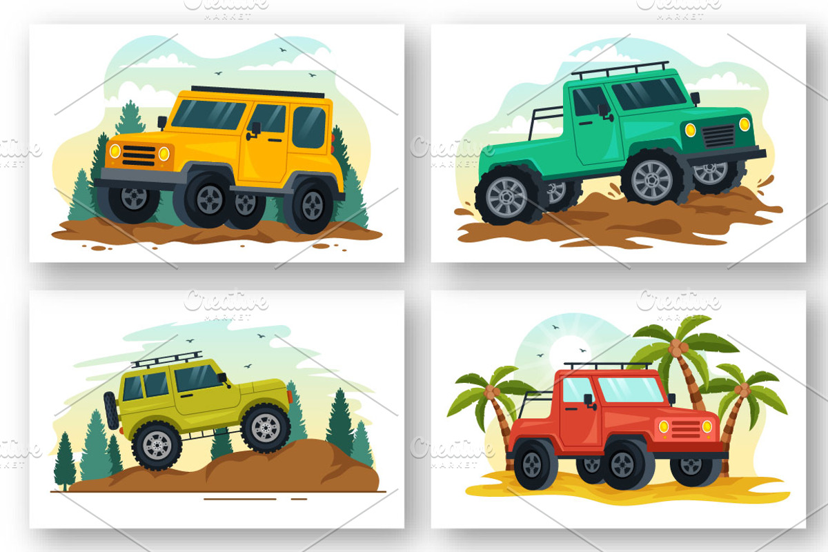 14 Off Road Vehicle Illustration, a Sport Illustration by denayunebgt (Photo 3 of 5)