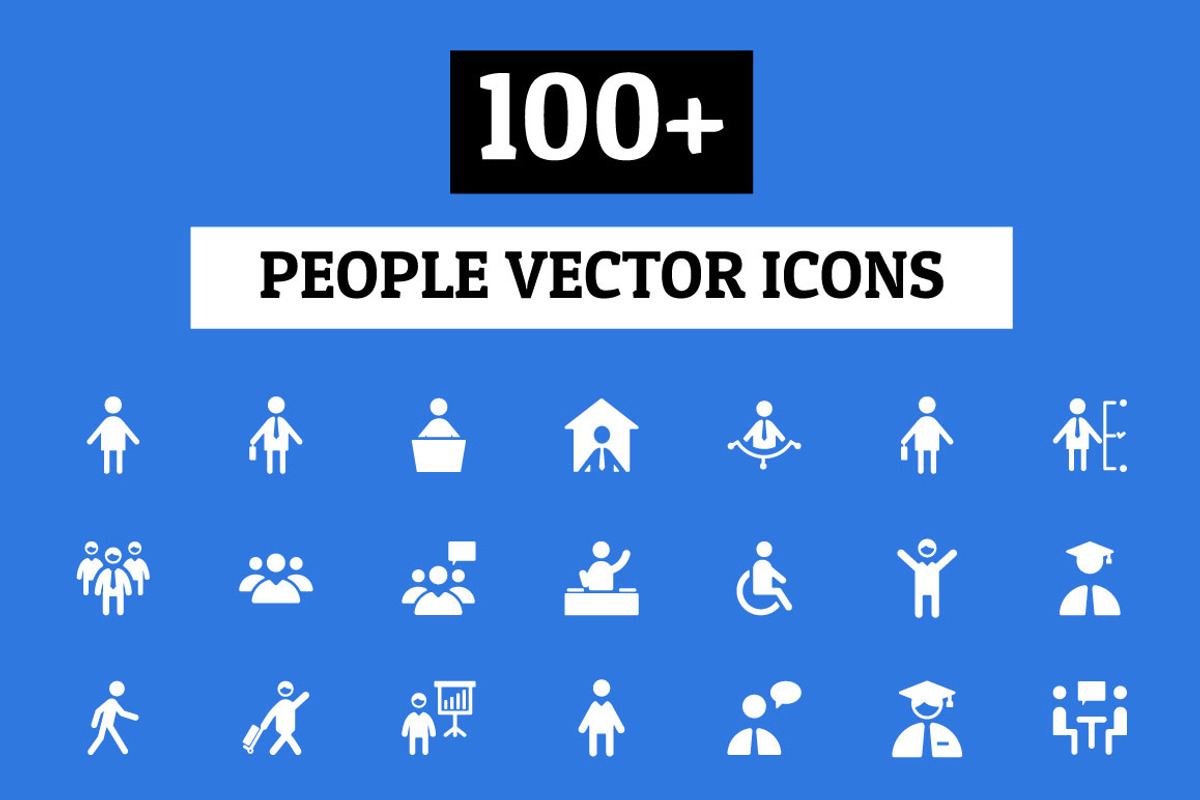 100+ People Vector Icons, a Solid Icon by Creative Stall