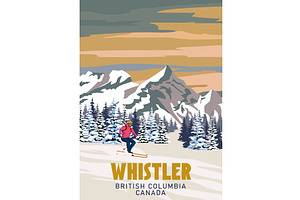 Travel Poster Whistler Ski Resort