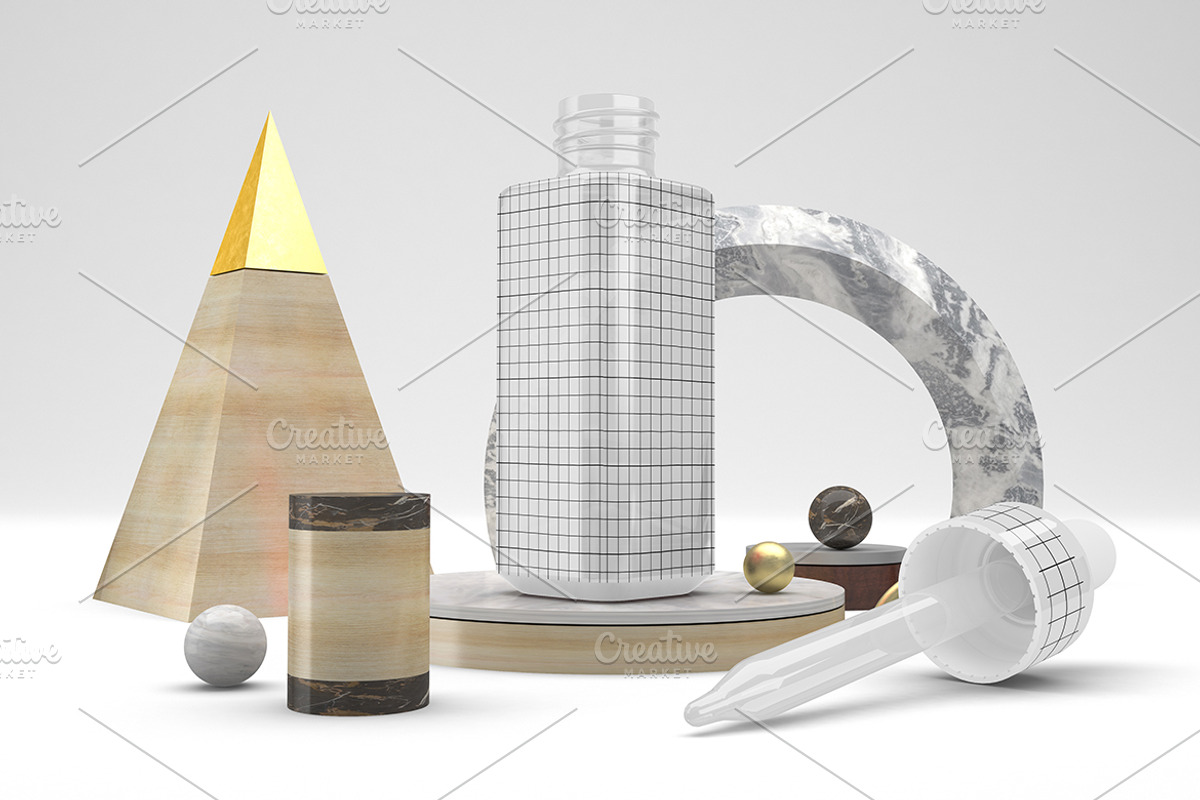 Abstract Dropper Bottle Mockup, a Packaging Mockup by Qaleb Studio (Photo 1 of 2)