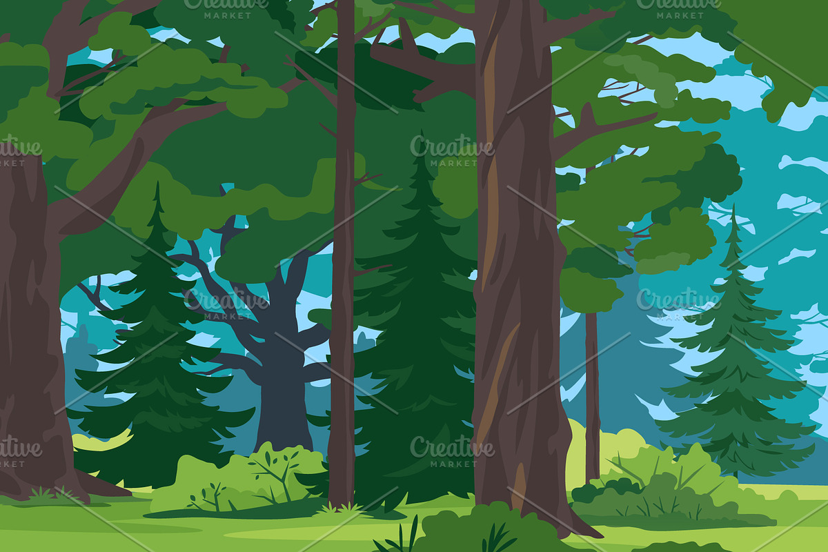 European forest nature landscape, an Illustration by Oceloti (Photo 2 of 3)