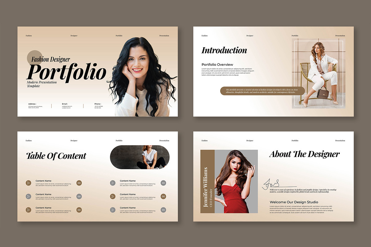 Modern Fashion Designer Portfolio, a Presentation Template by Mighty-Slide (Photo 2 of 6)
