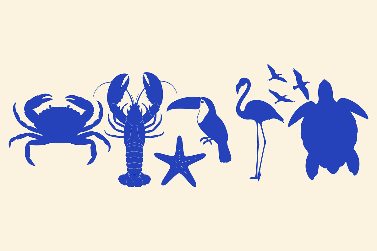 Tropical Animal Silhouettes, an Animal Illustration by MkStudio