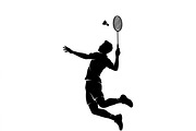 60 Badminton Player Smash Silhouette, a Person Illustration by Amazin_art (Thumbnail 6 of 26)
