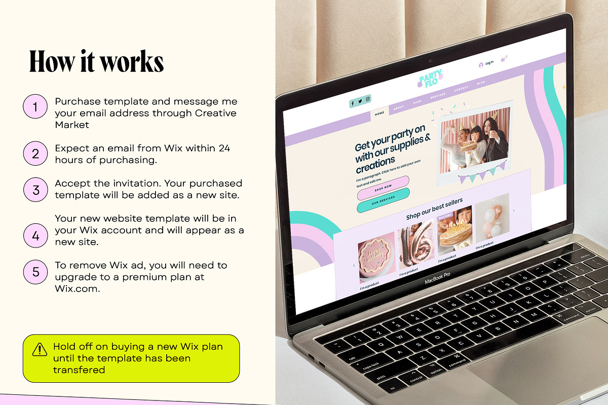 Balloon business website template, a Wix Template by Template Twist Shop (Photo 5 of 10)