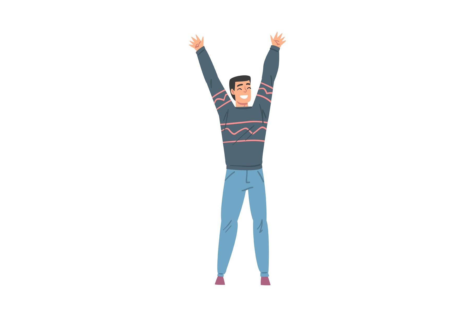 Cheerful Smiling Young Man Standing, a Person Illustration by TopVectors