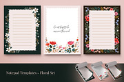 Floral Notepad Templates Set, a Stationery Template by Werlang Paper (Thumbnail 1 of 4)